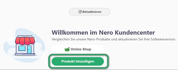 Nero Start-Produkt hinzufügen-Zweiter Schritt-Bildschirmfoto-Deutsch